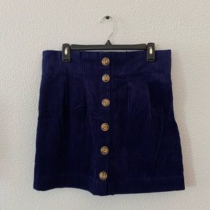 Corduroy skirt. Blue. Brand new never been worn from ASOS.